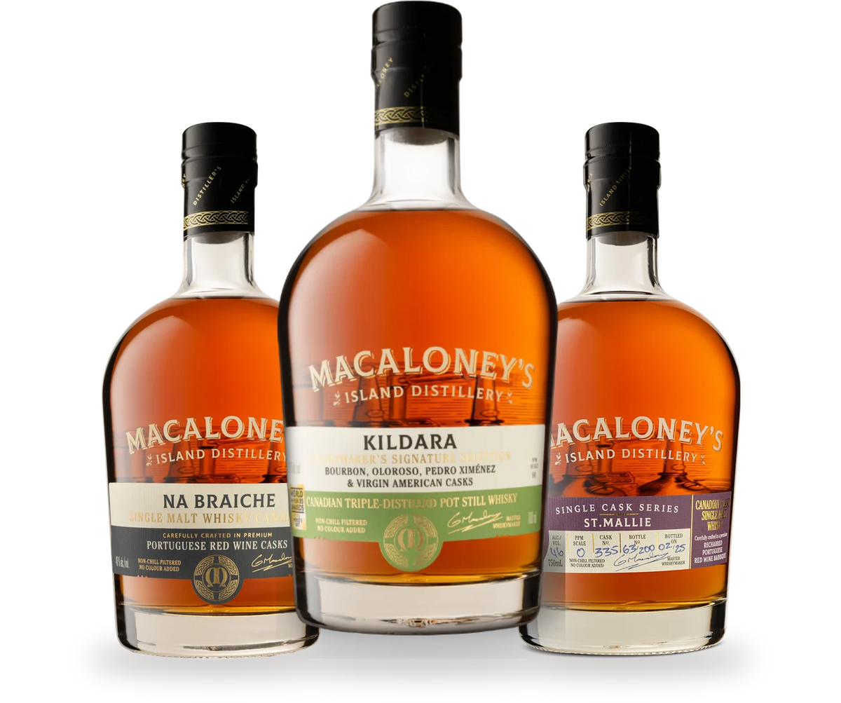 Macaloney's heritage bottles: Na Braiche, Kildara and St Mallie